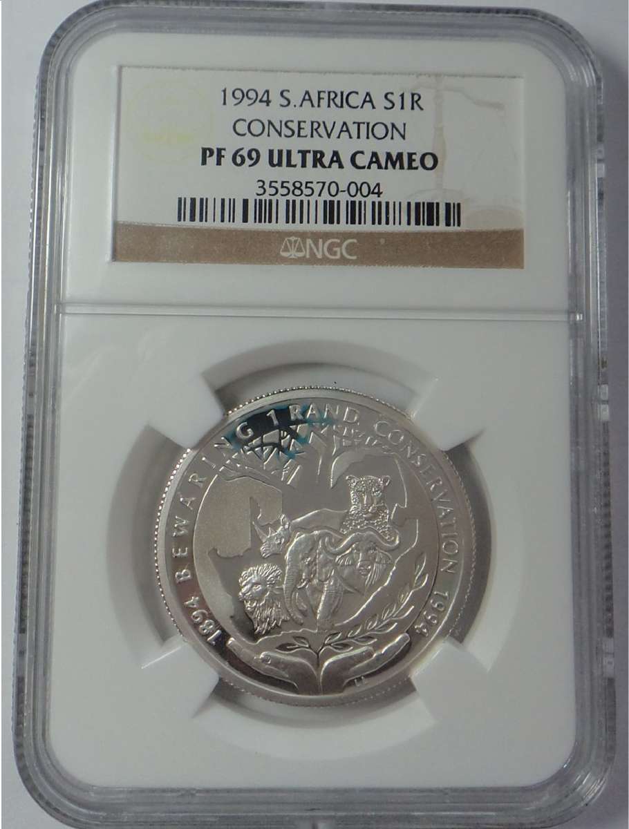 RSA Silver R1 of 1994 (Conservation) NGC PF 69 Ultra Cameo