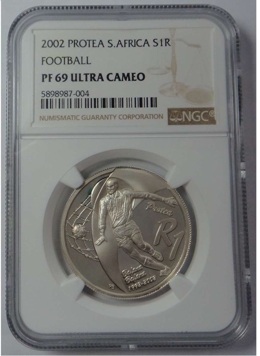 RSA Silver R1 of 2002 (Football) NGC PF 69 Ultra Cameo