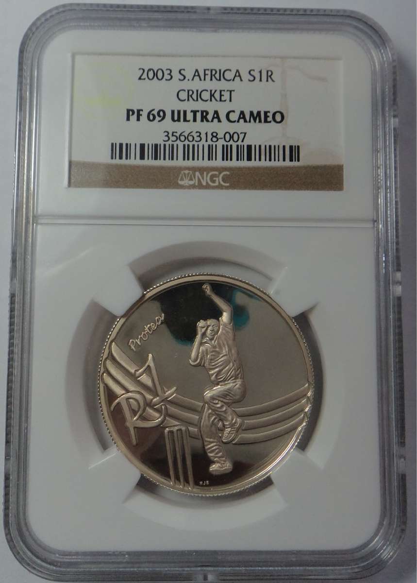 RSA Silver R1 of 2003 (Cricket) NGC PF 69 Ultra Cameo