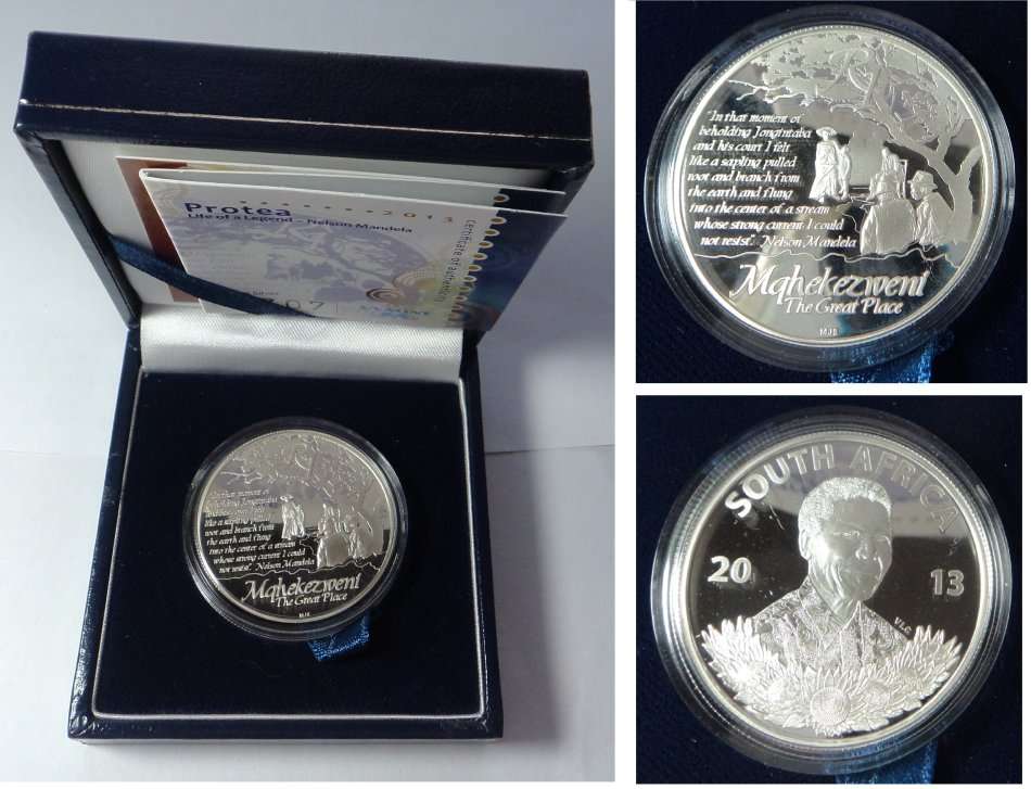 Republic of South Africa: Silver Proof R1 of 2013 (Mqhekezweni)