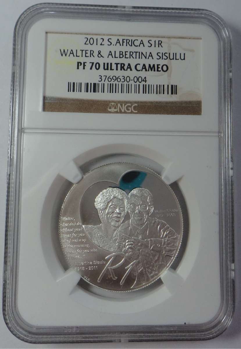 RSA Silver Proof R1 of 2012 (Sisulus) NGC PF 70 Ultra Cameo