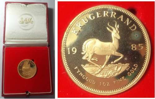 Republic of South Africa: GOLD 1 Oz Proof Krugerrand 1985