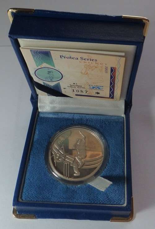 Republic of South Africa: Proof Silver R1 of 2003 (Cricket)