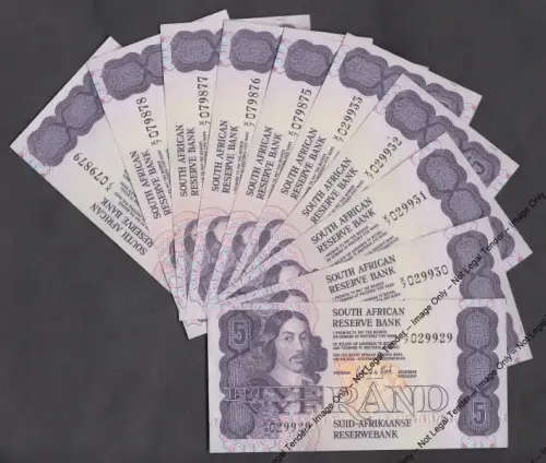 Republic of South Africa: Gerhard de Kock R5, X7 Replacement Note Sequential Runs