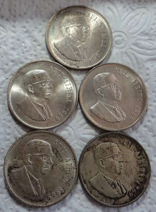 RSA: Five Silver R1s of Eben Donges of 1969