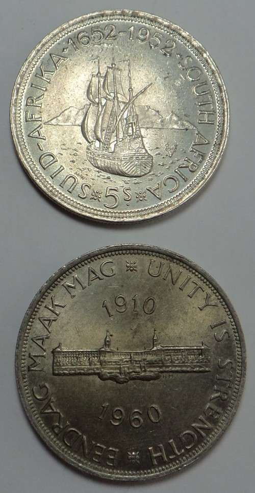 Union of SA: Two Commemorative UNC Silver Crowns of 1952 & 1960