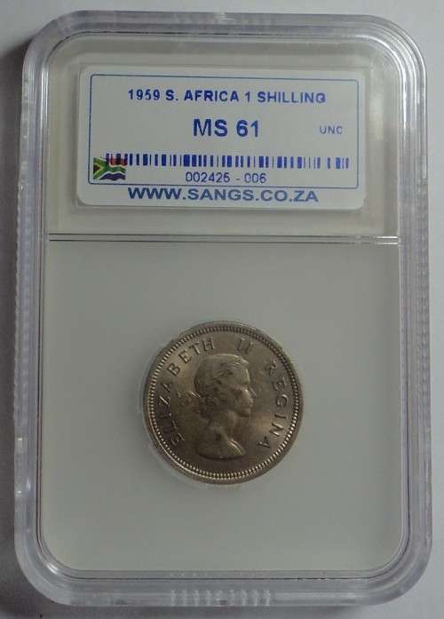 Union of South Africa: Shilling (1/-) of 1959: Sangs MS 61
