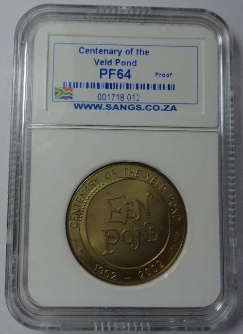 ZAR: Centenary of the Veldpond (1902-2002) Sangs 64 PF (Brass)