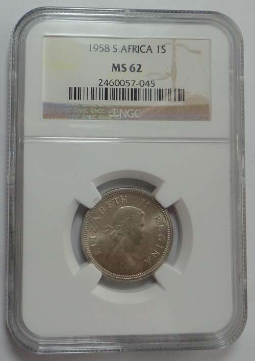 SA Union: Shilling 1958: NGC MS 62
