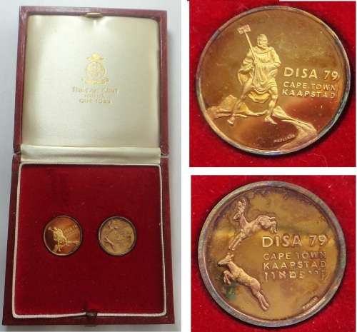 DISA 79, National Philatelic Exhibition, Sterling Silver Medal Pair of 1979