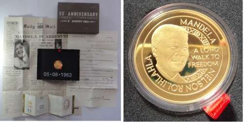 GOLD 1/2 OZ 50th Anniversary Mandela Capture Site Medallion of 2012