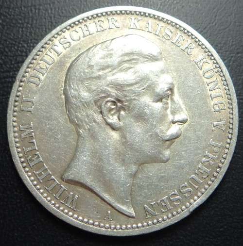 Imperial Germany: Wilhelm II of Prussia, Silver 3-Mark 1909
