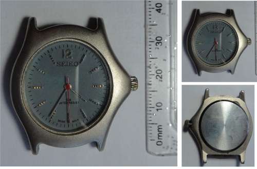 Seiko Stainless Steel Grey Face Watch (Please read description)