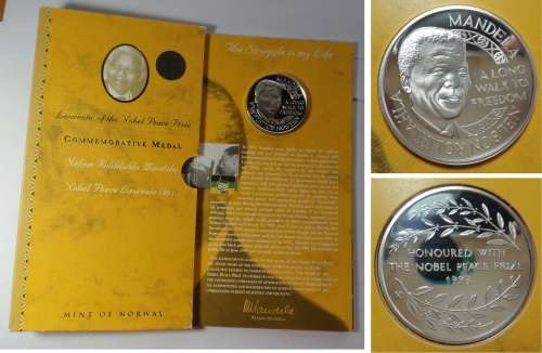 Norwegian Mint: Nelson Mandela 1 Troy Ounce Silver Medallion (3 available)
