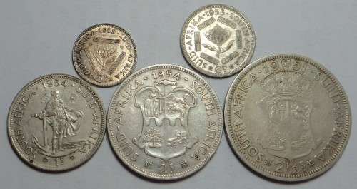 Union of South Africa: Silver Coin Type Set of the 1950s