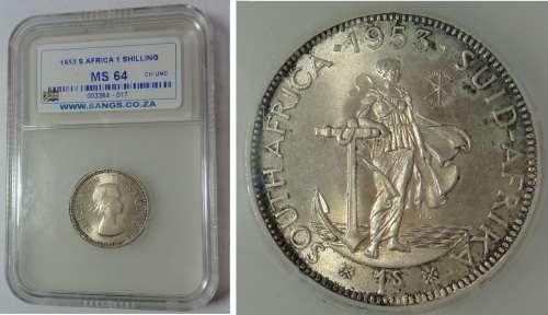 Republic of SA: Shilling (1/-) of 1953, Sangs MS 64