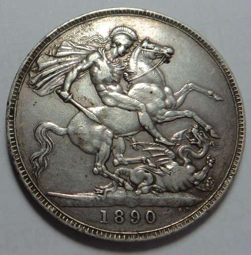 Great Britain: Queen Victoria Silver Crown (5/-) of 1890 (coin 2 of 2)