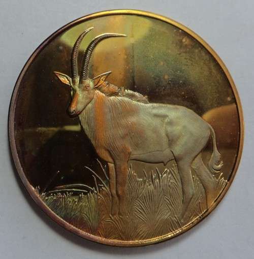 Sterling Silver Medal: Wildlife Society 50th Anniversary: Sable Antelope