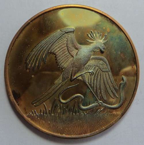 Sterling Silver Medal: Wildlife Society 50th Anniversary: Secretary Bird