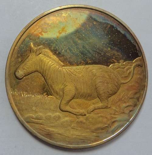 Sterling Silver Medal: Wildlife Society 50th Anniversary: Zebra
