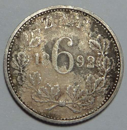 Paul Kruger ZAR: Sixpence (6d) of 1892