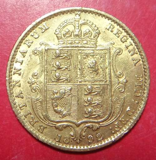 Great Britain: Victorian GOLD Half Sovereign of 1892
