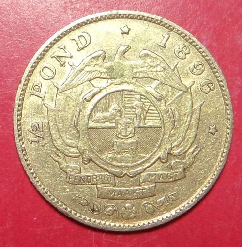 Paul Kruger ZAR: GOLD Half Pond of 1896