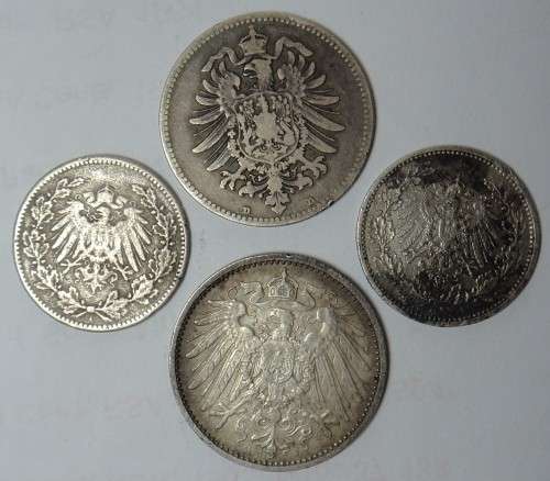 Germany: Silver Mark & Half Mark Coins (Some Scarce Years)