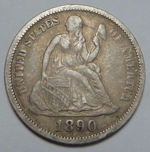 United States: Silver Dime of 1890 (Philadelphia)
