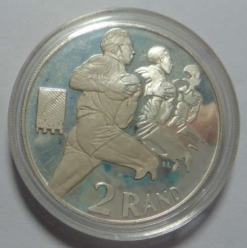 RSA: Proof Silver R2 Crown of 1995 (World Rugby Cup)