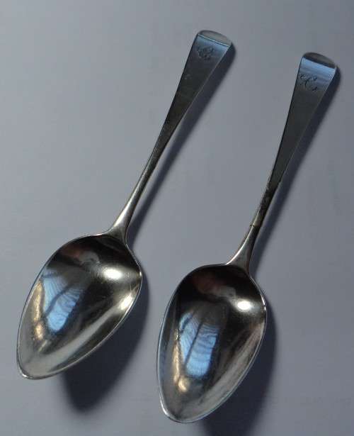 Georgian Bateman Silver Teaspoons, Old English Pattern, London 1801