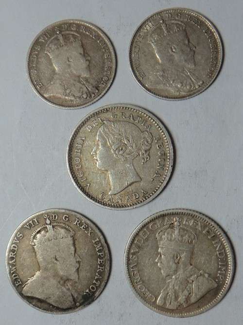 Canada: Silver Coin Set of Victoria, Edward VII & George V