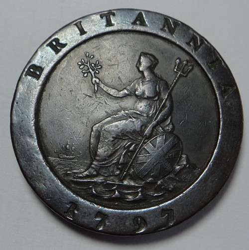 Great Britain: Double Cartwheel (2 Pence) of 1797