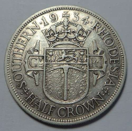 Rhodesia: Silver Half Crown (2/6-) of 1934
