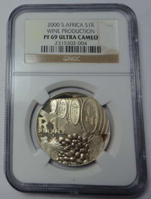 RSA: Silver Proof R1 2000 (Wine) NGC PF 69 Ultra Cameo