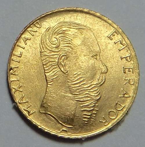 Mexico: Maximilian Miniature Gold Peso 1865 restrike (2 available)