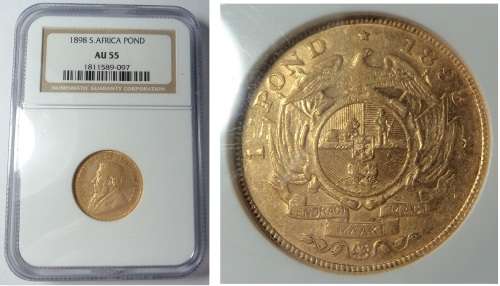 Paul Kruger ZAR: Gold Pond 1898 NGC AU 55