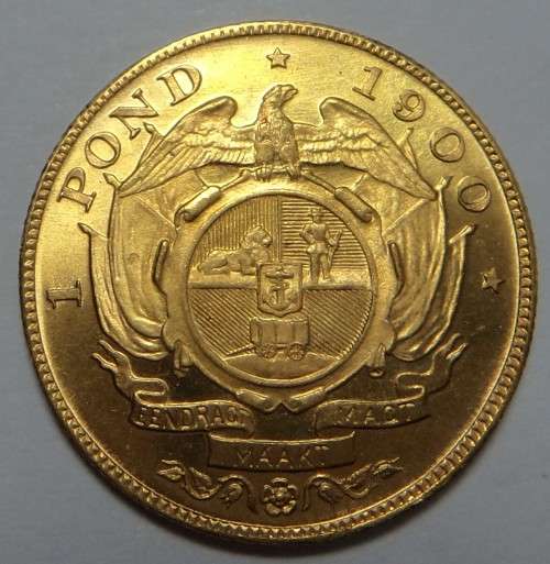 Paul Kruger ZAR Gold Pond 1900 (Restrike) (Coin 1 of 2)