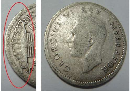 Union of South Africa: ERROR Sixpence of 1942