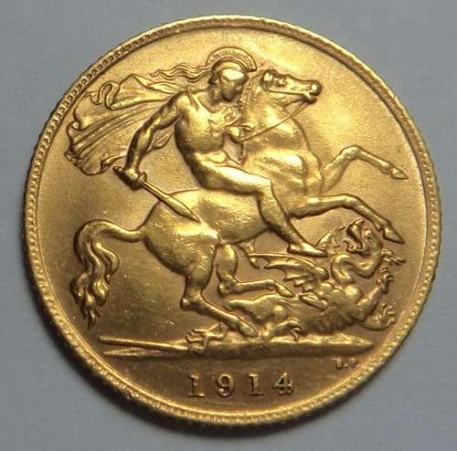 Great Britain: Gold Half Sovereign of 1914 (Coin 2 of 2)