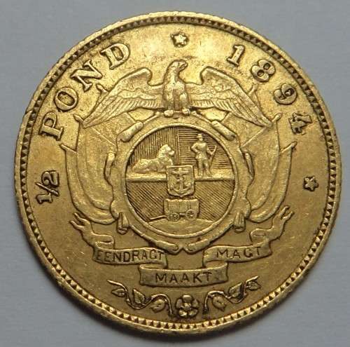 Paul Kruger ZAR: Gold Half Pond of 1894