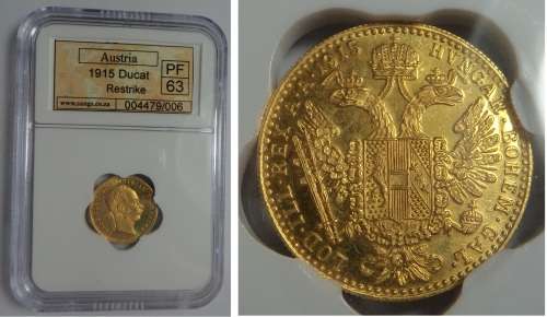 Austria: Proof Gold Ducat 1915, Sangs PF63