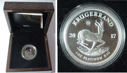 RSA Proof PLATINUM 1 OZ Krugerrand of 2017 with privy mark