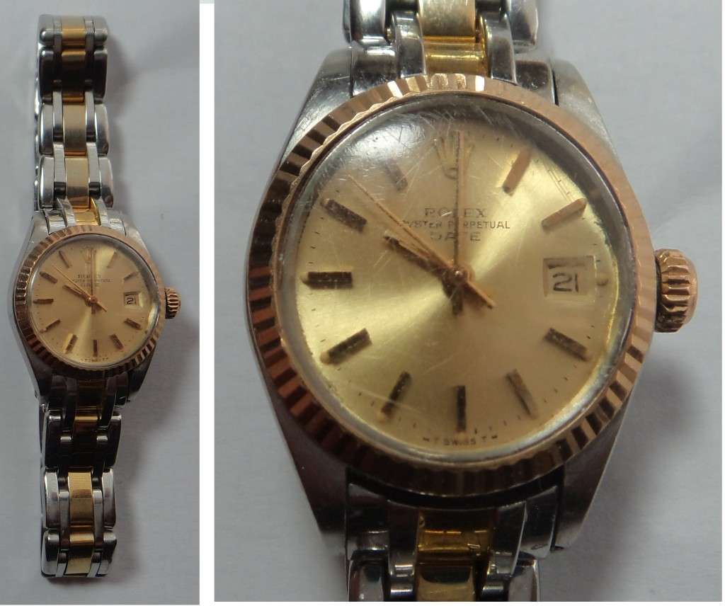 Ladies ROLEX Oyster Perpetual Date Wristwatch (Authentic - please read description)