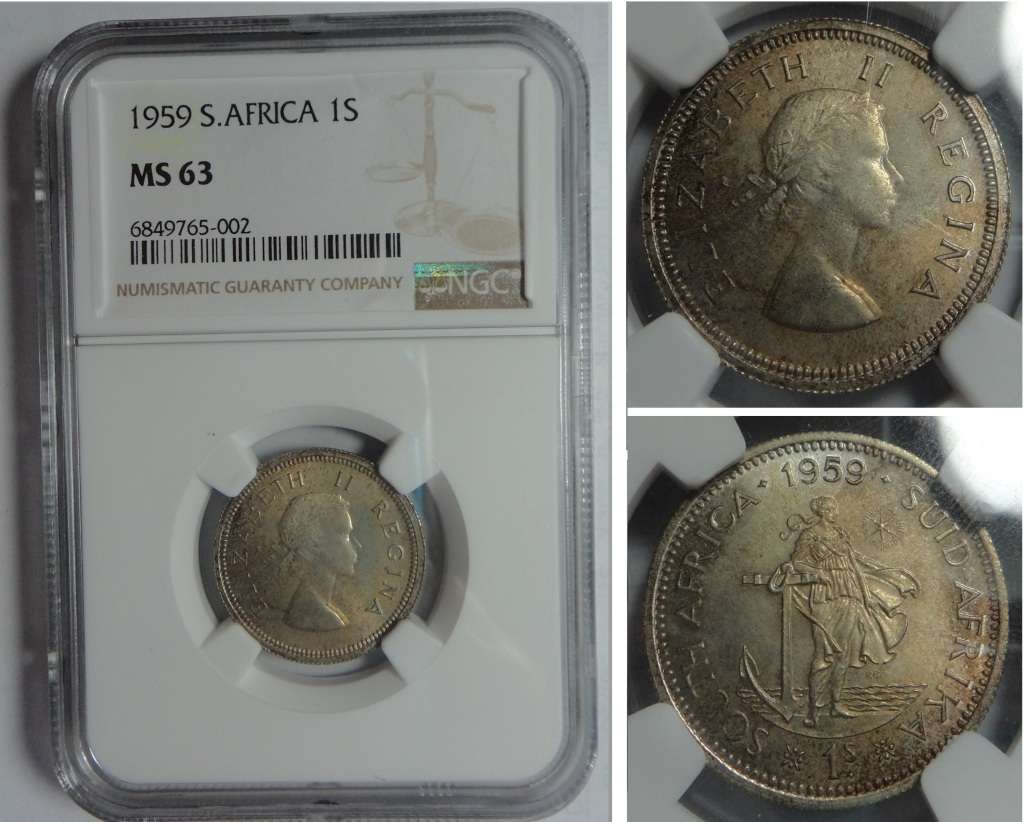 Union of South Africa: Shilling of 1959: NGC MS 63