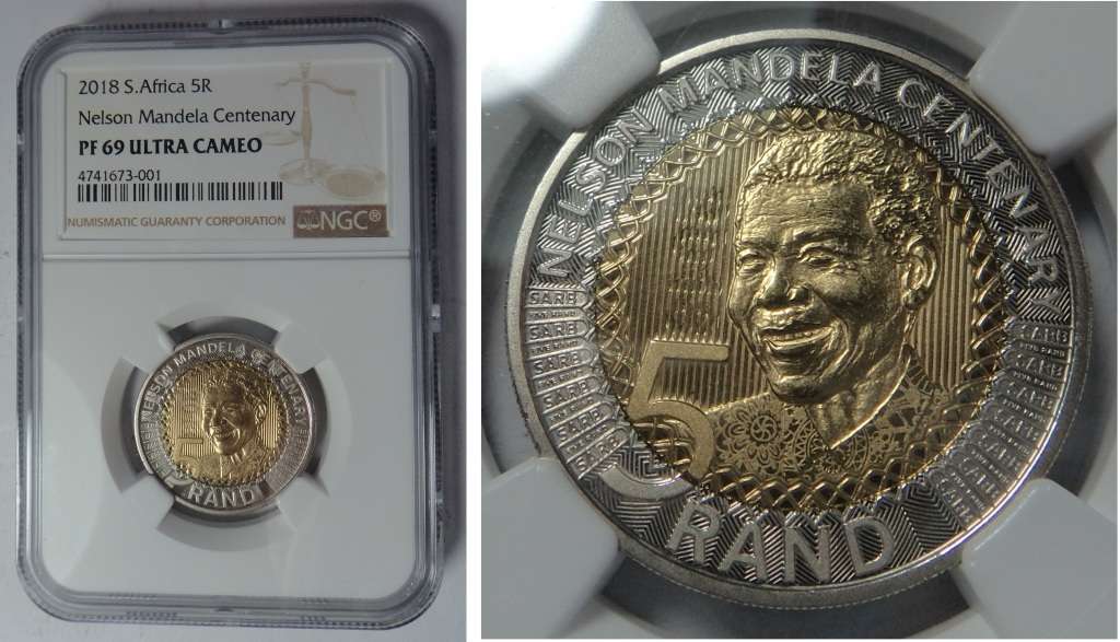 Nelson Mandela R5 of 2018 (NGC Proof 69 Ultra Cameo)