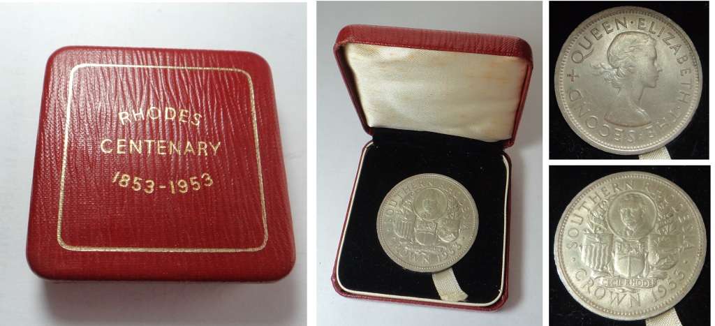 Rhodesia: Rhodes Silver Crown of 1953 in Red Box