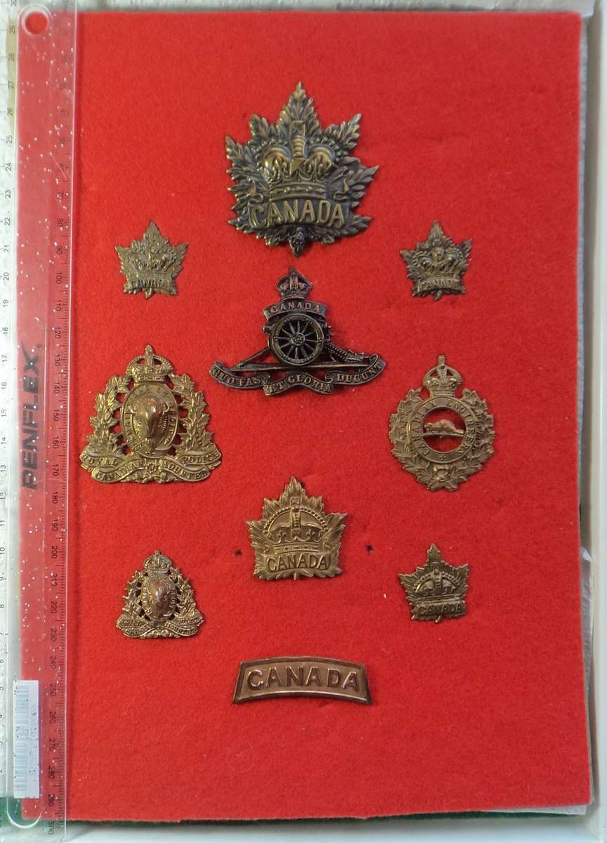 Collection of old Canadian Military Badges (Early 1900s)