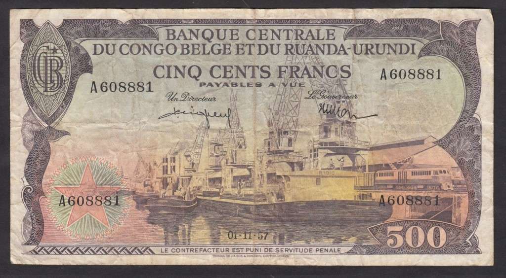 Belgian Congo: 500 Francs of 1.11.1957