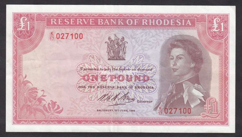 Reserve Bank of Rhodesia: One Pound of 15 June 1966